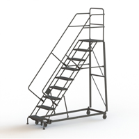 Heavy Duty Safety Slope Ladder, 9 Steps, Perforated, 50° Incline, 90" High VC577 | Nassau Supply