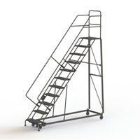 Heavy Duty Safety Slope Ladder, 11 Steps, Serrated, 50° Incline, 110" High Nassau Supply