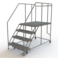 Plateforme de travail mobile, Acier, 4 Marches, 40" ha, 48" p, 36" Marche, Stri&eacute; Nassau Supply
