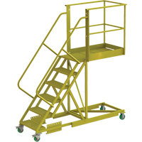 Cantilever Rolling Ladder, Supported, 6 Steps, 40" Platform Depth, 60" Platform Height Nassau Supply