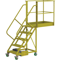 Cantilever Rolling Ladder, Unsupported, 5 Steps, 40" Platform Depth, 50" Platform Height Nassau Supply