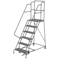 Escabeaux roulants &agrave; dessus profond, 9 marches, Largeur de la marche 24", Hauteur de la plateforme 90", Acier Nassau Supply