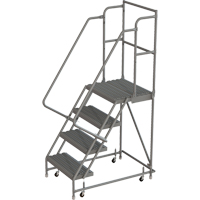 Deep Top Step Rolling Ladder, 4 Steps, 16" Step Width, 40" Platform Height, Steel VC764 | Nassau Supply