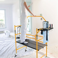 Jobsite Series 4' Safety Rail & Tool Shelf Scaffold Kit, Steel Frame, 49-1/2" D x 57-3/4" H Nassau Supply