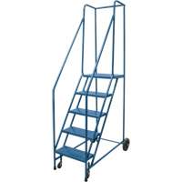 Rolling Step Ladder, 5 Steps, 18" Step Width, 46" Platform Height, Steel VD442 | Nassau Supply