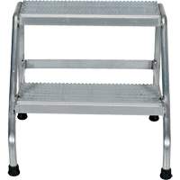 Aluminum Step Stand, 2 Step(s), 22-13/16" W x 24-9/16" L x 20" H, 500 lbs. Capacity VD457 | Nassau Supply