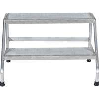 Aluminum Step Stand, 2 Step(s), 32-13/16" W x 24-9/16" L x 20" H, 500 lbs. Capacity VD458 | Nassau Supply