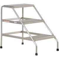 Aluminum Step Stand, 3 Step(s), 22-13/16" W x 34-9/16" L x 30" H, 500 lbs. Capacity VD459 | Nassau Supply