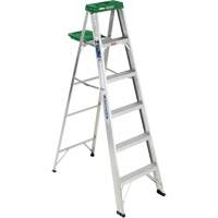 Step Ladder with Pail Shelf, 6', Aluminum, 225 lbs. Capacity, Type 2 VD565 | Nassau Supply