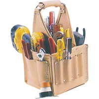 Porte-outils pour électricien et travaux d'entretien, Cuir, 17 pochettes, Beige VE823 | Nassau Supply