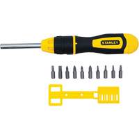 Multi-Bit Ratchet Screwdriver with 10 Bits, Cushion Grip Handle Nassau Supply