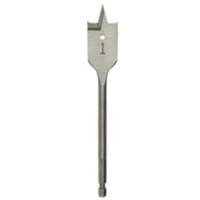 Flat Boring Bit, 1-1/8" Diameter, 1/4" Hex Shank, 6" Length Nassau Supply