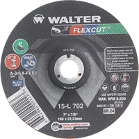 Flexcut™ Depressed Centre Grinding Wheels, 7", 24 Grit, Aluminum Oxide, 7/8", 8600 RPM, Type 29 VV139 | Nassau Supply