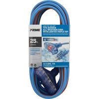 Arctic Blue TPE-Rubber Extension Cord, All-Weather, SJEOW, 12/3 AWG, 15 A, 3 Outlet(s), 25' Nassau Supply