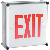 Aqua NEMA 4x Exit Signs, LED, Hardwired, 11-3/4" L x 11-3/4" W, English XB928 | Nassau Supply