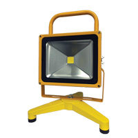 Rechargeable And Portable Floodlights, LED, 30 W, 3000 Lumens, Aluminum Housing Nassau Supply