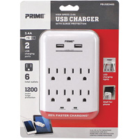 Prime&reg; USB Charger with Surge Protector Nassau Supply