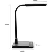 Goose Neck Desk Lamp with USB Charger, 8 W, LED, 15" Neck, Black XI752 | Nassau Supply