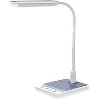 Goose Neck Desk Lamp with USB Charger, 8 W, LED, 15" Neck, White XI753 | Nassau Supply