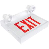 Exit Sign with Security Lights, LED, Battery Operated/Hardwired, 12-1/10" L x 11" W, English XI789 | Nassau Supply